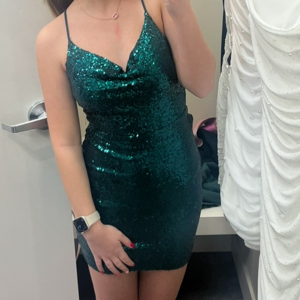 Emerald Green Sequin Dress